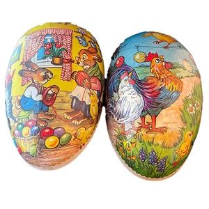Large Vintage German Papier-Mâché Eggs